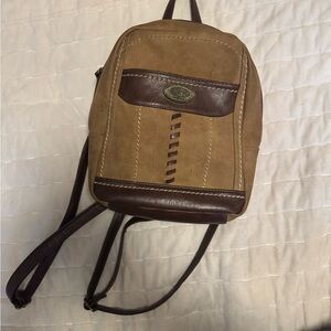 BOC Tan and Brown Leather Backpack
